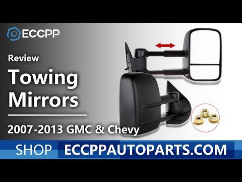 Towing Mirror For 07-13 Chevy Silverado 1500 07-13 GMC Sierra 1500 Black Manual Fold Non-Heated Pair