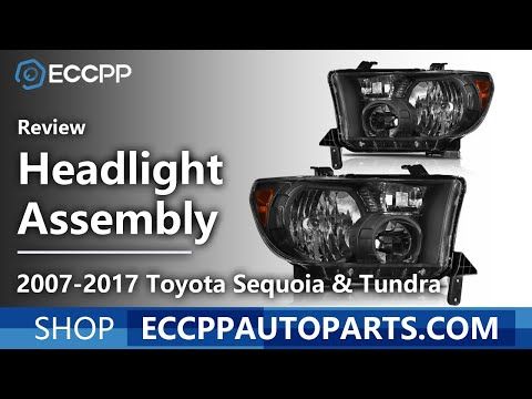 2008-2017 Toyota Sequoia/07-13 Tundra Headlights Assembly Driver and Passenger Side Black Housing