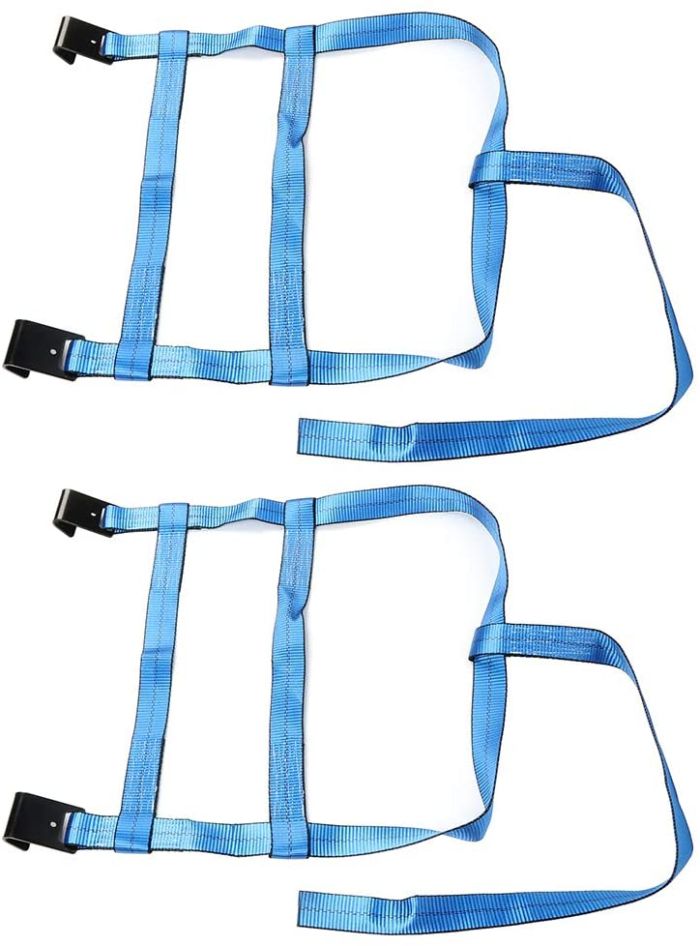 Blue Tow Dolly Basket Straps with Flat Hooks (2 Pack)