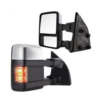 1999-2007 Ford F450/F550 Super Duty Tow Mirror Heat Turn Signal Light with Chrome Housing