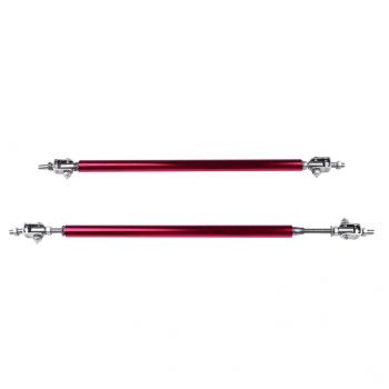 Red Adjustable Front Bumper Lip Splitter Rod Strut Tie Bar Support(E10493801CP) For Universal - 2 Piece
