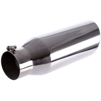 Roll Edge Stainless Polished Exhaust Tip Bolt On 4"Inlet - 6"Outlet - 18"Long