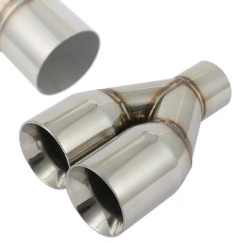 2.5" Inlet - 3.5" Out Dual Exhaust Pipe Tip Muffler Upgrade Stainless Long 9.5"
