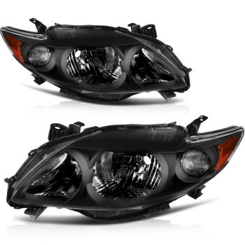 Headlight Assembly For 2009-2010 Toyota Corolla Driver and Passenger Side Headlamps