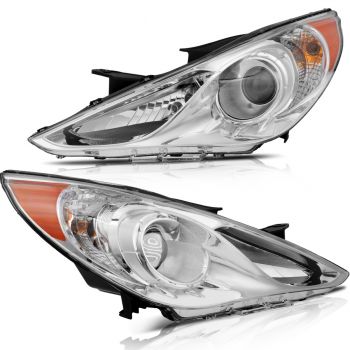 Headlight Assembly For 2011-2014 Hyundai Sonata Driver and Passenger Side Headlamps