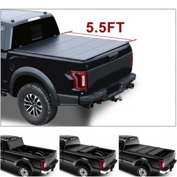 Hard Quad-Fold Tonneau Cover For 2007-2014 Silverado Sierra 1500 6.5FT Bed Truck
