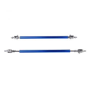 Adjustable 3.94" Blue Front Bumper Lip Splitter Strut Rod Tie Support Bars Universal -2pcs
