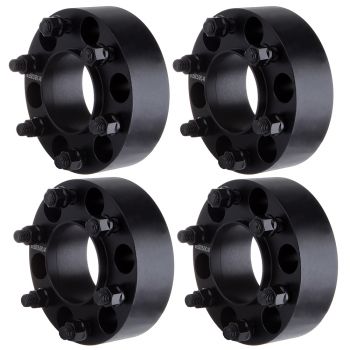 2 inch 6x135 6 Lug Black Hub Centric Wheel Spacers(87mm Bore, 14x2.0 Studs) for 2003-2014 Ford F-150 Expedition- 4PCS