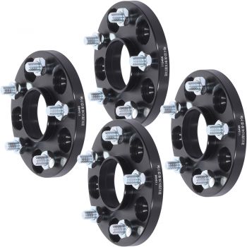 4pcs 15mm 5x4.5 to 5x4.5 12x1.5 studs wheel spacers For Honda Acura Black
