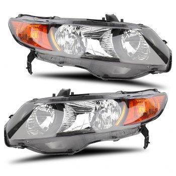 Headlight Assembly For 2006-2011 Honda Civic Driver and Passenger Side Headlamps