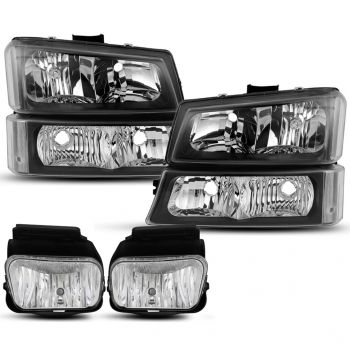 Headlight Assembly Replacement For 2003-2006 Chevrolet Avalanche 2500 Driver and Passenger Side Headlamps