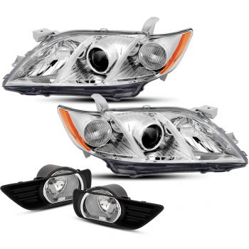 Headlight Assembly For 2007-2009 Toyota Camry Driver and Passenger Side Headlamps