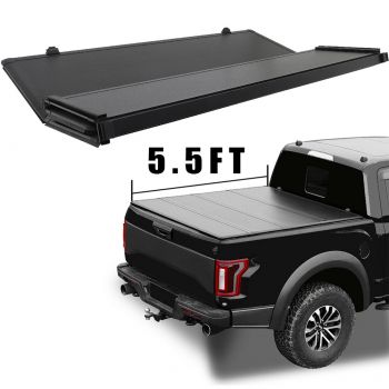 Hard 4-Fold Truck Bed Tonneau Cover Fits 2015-2021 Ford F150 5.5ft Bed