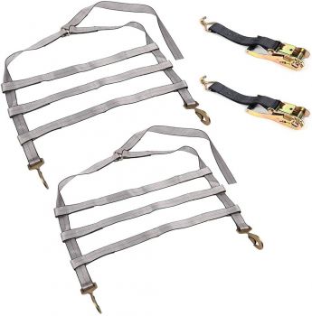 Tow Dolly Basket Strap with Twisted Snap Hooks and Ratchets