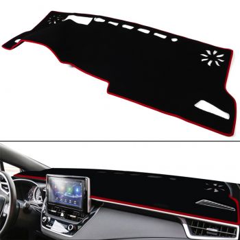 Dash Cover Mat Black Red wire Fit for Toyota Camry  