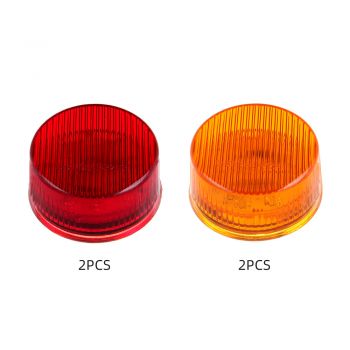 2x Amber + 2x Red Round 2" Side Marker Lights(E99134901CP) - 4 Pieces