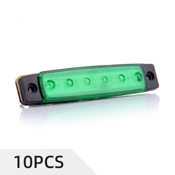 3/8" 6 LED Green Side Marker Clearance Light for Truck-10PCS