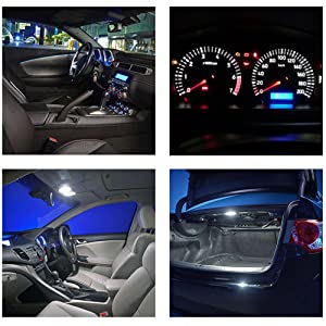 Blue T10 Wedge LED Instrument Light Bulb 6-3020-SMD Fit for 2009-2016 Nissan GT-R/2003-2009 Nissan 350Z