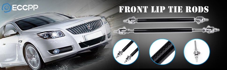 carbon fiber adjustable bumper lip air dam splitter support rods strut tie bar e10494501cp for universal 2 piece