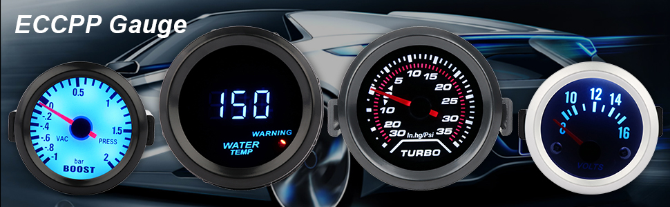 triple 3 gauge set turbo boost water temp oil pressure gauge meter kit e10789801cp 1 piece