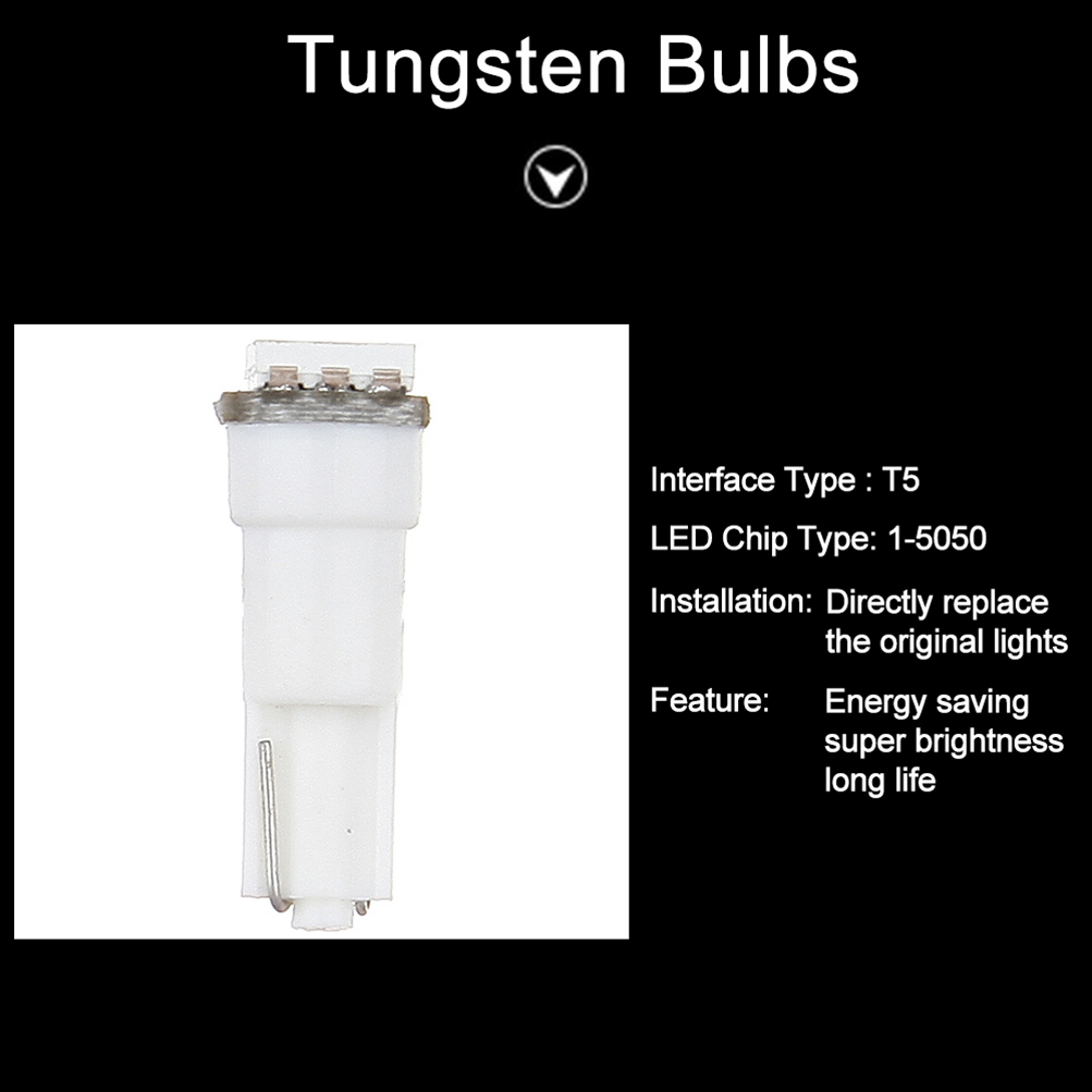 White T5 LED Side Marker Light Bulb 1SMD 5050 Chips