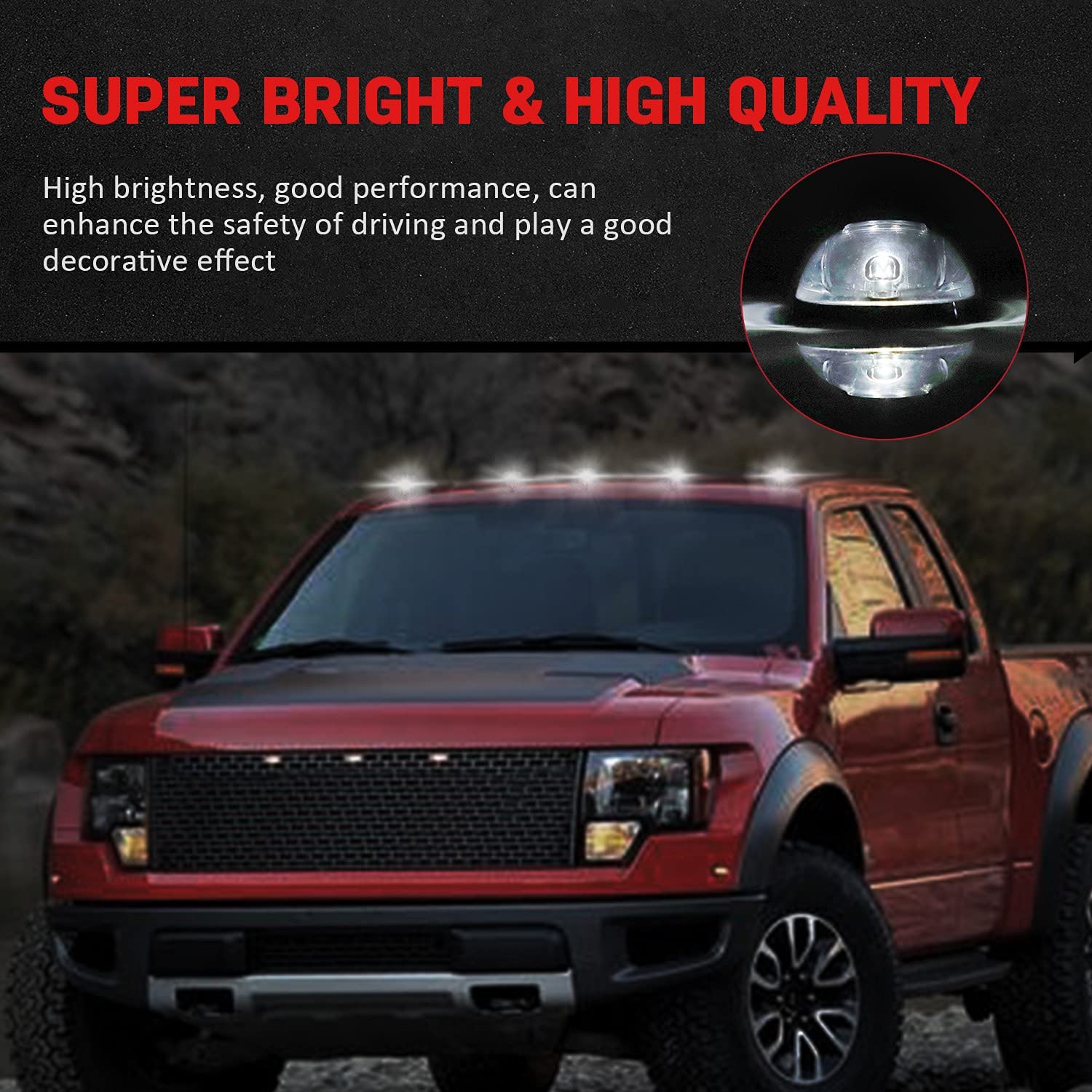 5pcs Clear Cab Marker Light Cover and White T10 6SMD 5730 Chips LED Bulb with Base Housing for 2013 Toyota Tacoma