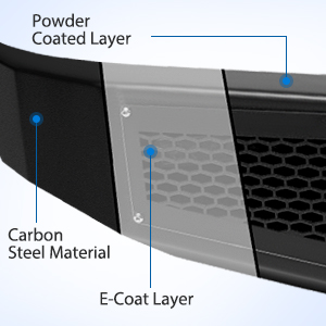 Powder Coat Steel Rear Back Step Bumper w/4x Leds for 2015-2020 Ford F150