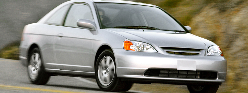 2001-2003 Honda Civic Headlights Assembly Driver and Passenger Side Chrome Housing